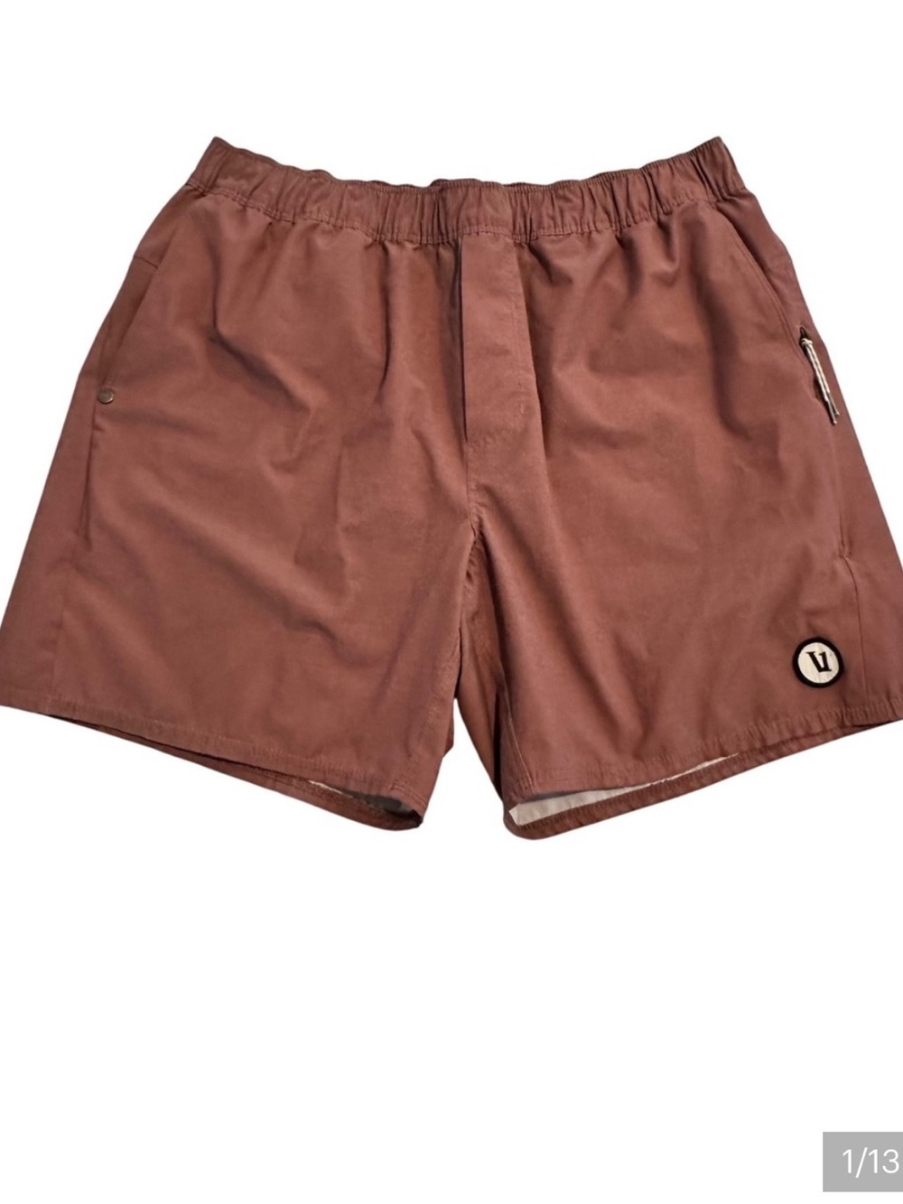 Vuori Cape Shorts Mens Large Adobe Red V369 Athletic Performance Unlined 6"